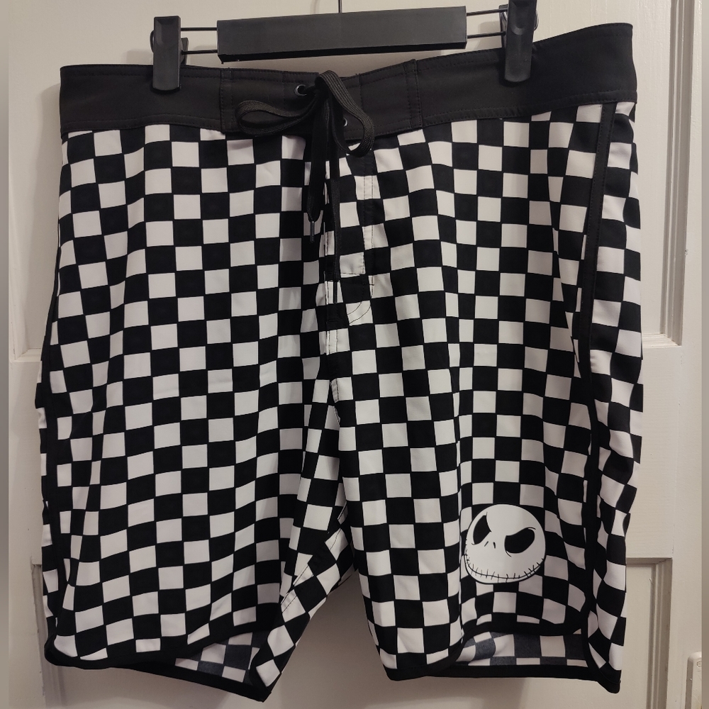 Jack Skellington Checkered Swim Trunks
